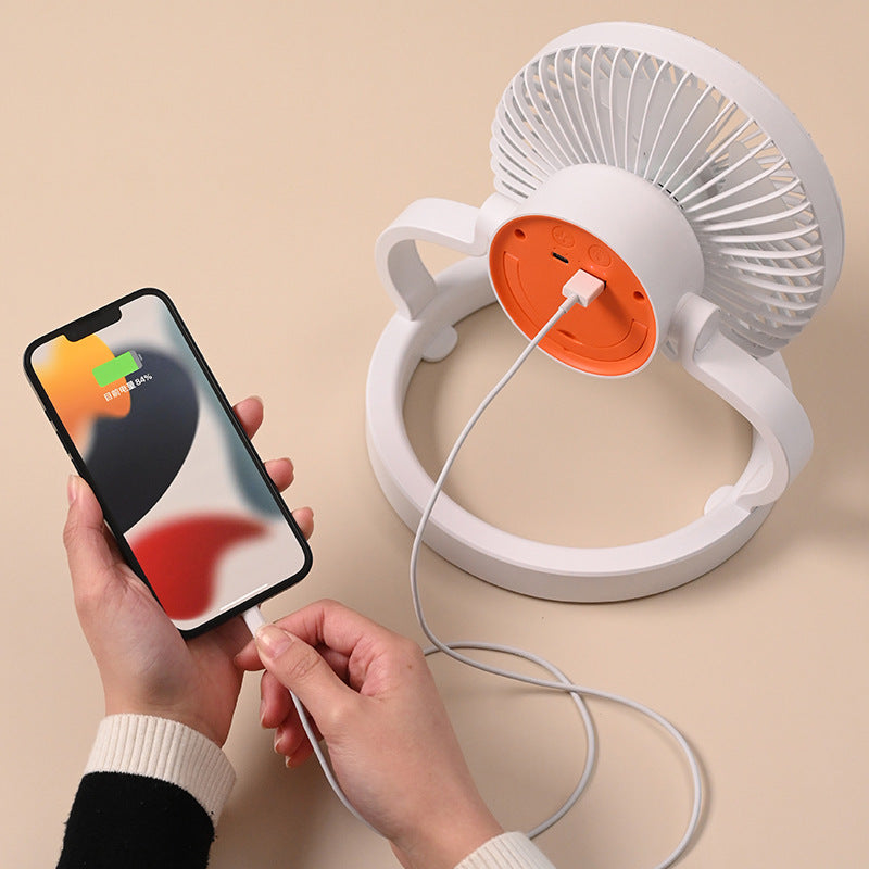 Rechargeable Table Fan Portable Foldable Stand Adjustable Angle Quiet DC Motor