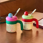 Playful Coffee Mug with Cute Puppy Design BPA-Free Plastic Insulated Leak-Proof Lid Ergonomic Handle