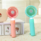Portable Mini Hand Fan with USB Charging and Integrated LED Light Compact Rechargeable Personal Fan