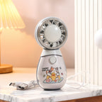 Portable Handheld Fan with Bear Design USB Rechargeable Lightweight Personal Fan