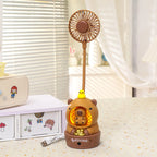 Portable Table Fan USB Powered Cute Bear Design Adjustable Speeds Compact Quiet Operation