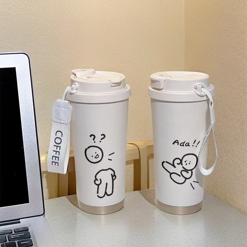 Ladies Insulated Water Bottle BPA-Free Plastic Flip Lid Hello Kitty Design