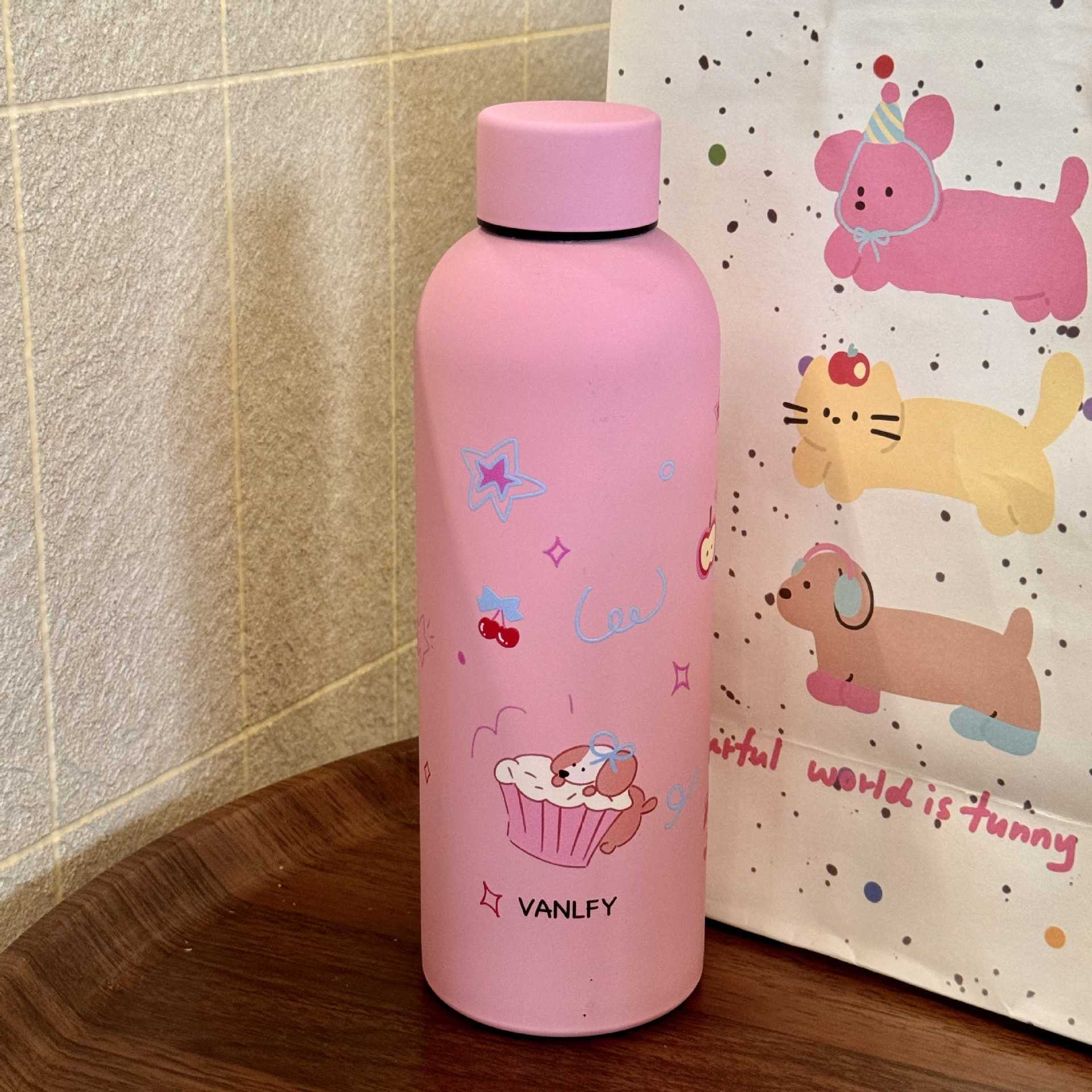 Insulated Water Bottle for Women Double-Walled BPA-Free Playful Animal Design Leak-Proof