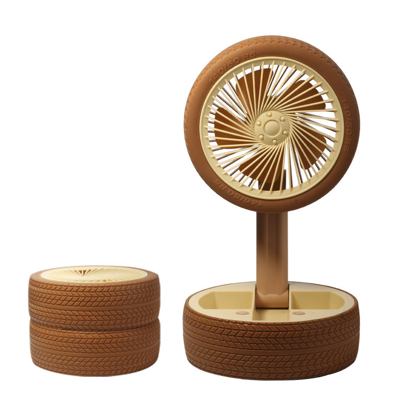 Stand Fan Tire Design Compact Quiet Operation Unisex Room Cooler