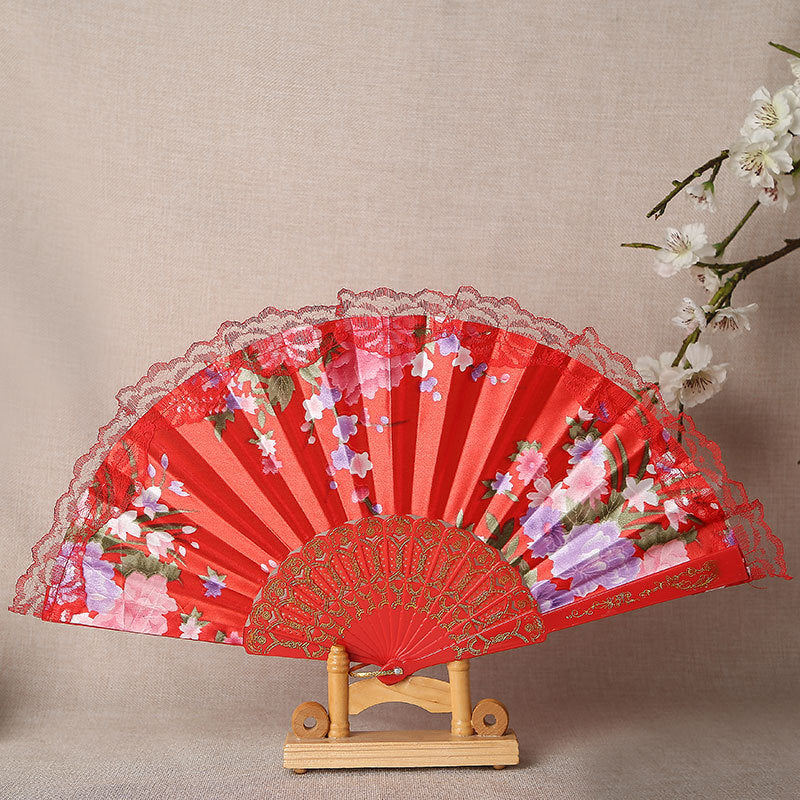 Handmade Elegant Floral Lace Fan Lightweight Portable Women’s Accessory