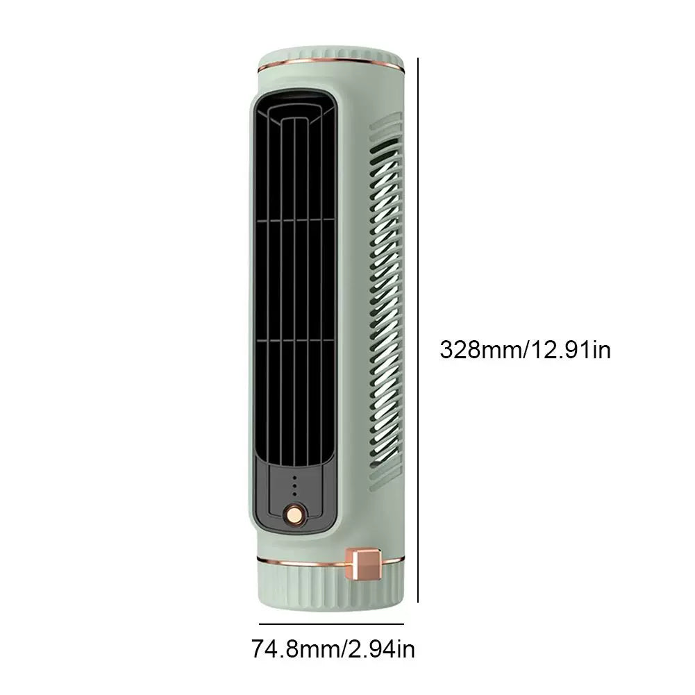 Rechargeable Vertical Personal Fan Slim Magnetic Base USB Portable Quiet