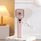 Portable USB Desk Fan with Digital Temperature Display Compact Foldable Grille
