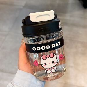 Ladies Stylish BPA-Free Water Bottle with Integrated Carrying System and Leak-Proof Flip Lid