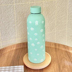 Insulated Stainless Steel Water Bottle for Women Floral Design Leak-Proof Screw Cap