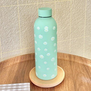 Insulated Stainless Steel Water Bottle for Women Floral Design Leak-Proof Screw Cap