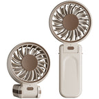 Handheld Cooling Fan Portable Rechargeable Quiet Operation Adjustable Stand Compact Design