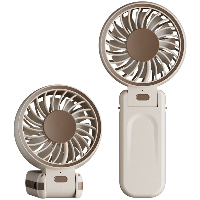 Handheld Cooling Fan Portable Rechargeable Quiet Operation Adjustable Stand Compact Design