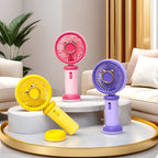 Portable Handheld Fan for Women Cute Animal Design USB Rechargeable Lightweight Quiet Operation