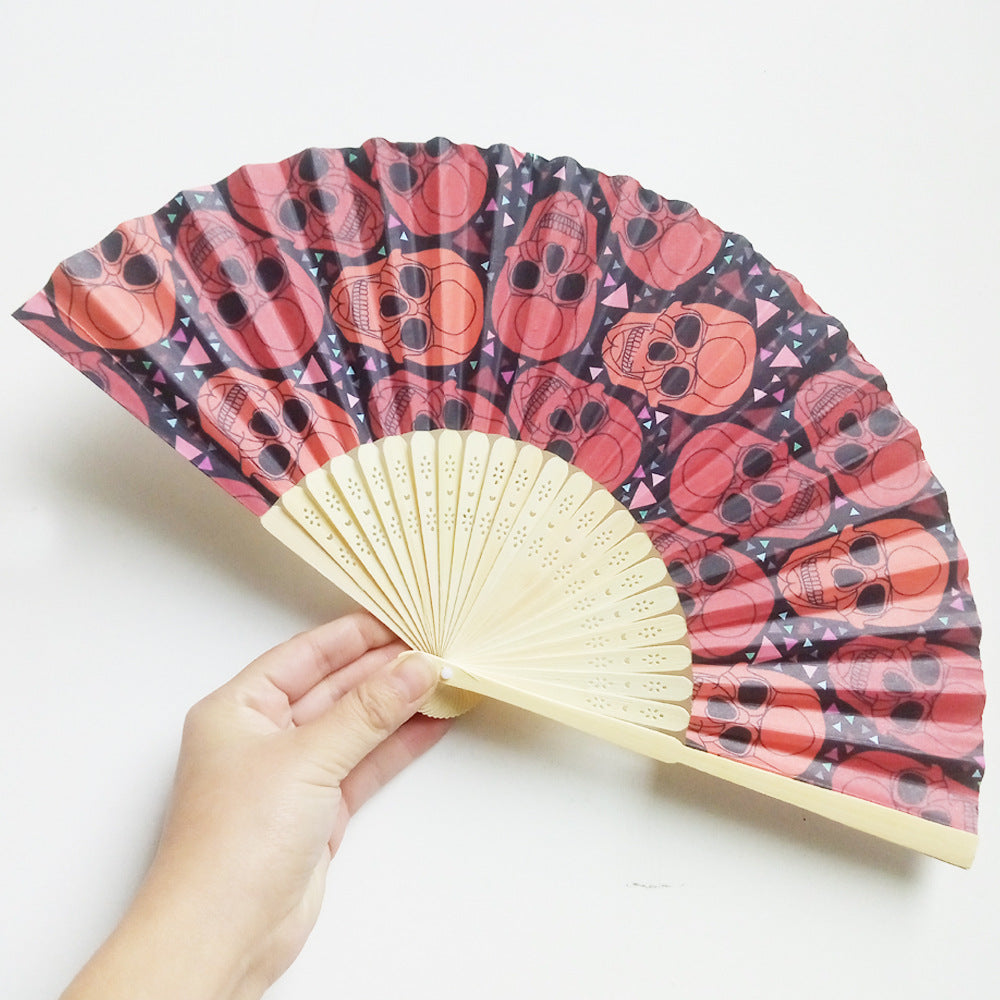 Women's Halloween Costume Fan Black Foldable Trick or Treat Accessory