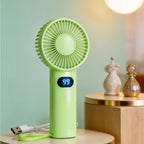 Portable Handheld Fan with Digital Speed Display USB Rechargeable Lightweight Personal Fan