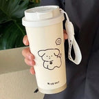 Insulated Ladies Drinking Cup with Hello Kitty Design BPA-Free Flip-Top Lid Ergonomic Handle