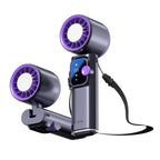 Dual-Head Rechargeable Personal Cooling Fan Portable Adjustable Airflow Battery Powered