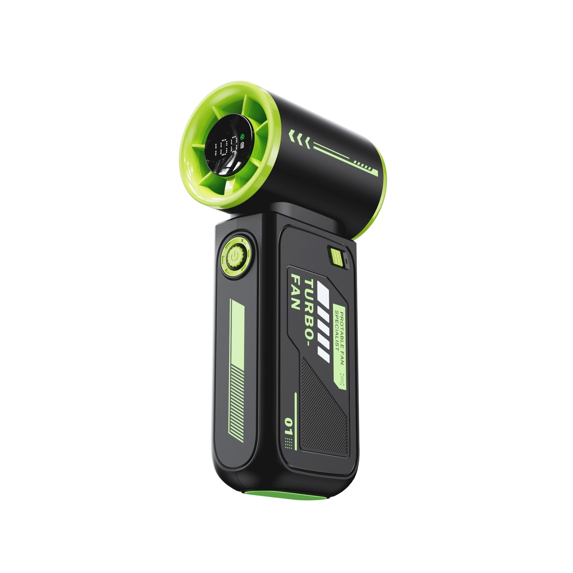 Turbo Bladeless Cooling Fan Portable Rechargeable with Adjustable Speeds and LED Display