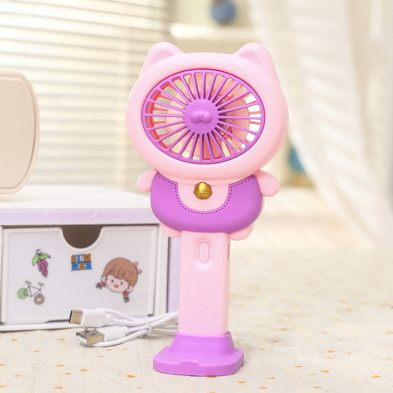 Portable USB Rechargeable Handheld Fan for Women Creative Cat Design Lightweight