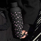 Insulated Stainless Steel Water Bottle for Women with Leak-Proof Lid and Cute Bow Design