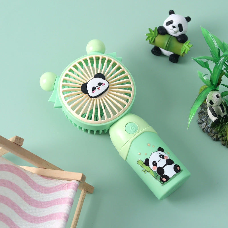Portable Mini Fan USB Rechargeable Quiet Panda Design Compact Lightweight