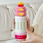 Creative Watermelon Print BPA-Free Plastic Water Bottle Leak-Proof Cap Handle for Women