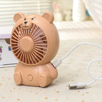 Portable Rechargeable Bear Table Fan USB Quiet Motor Child-Friendly Design