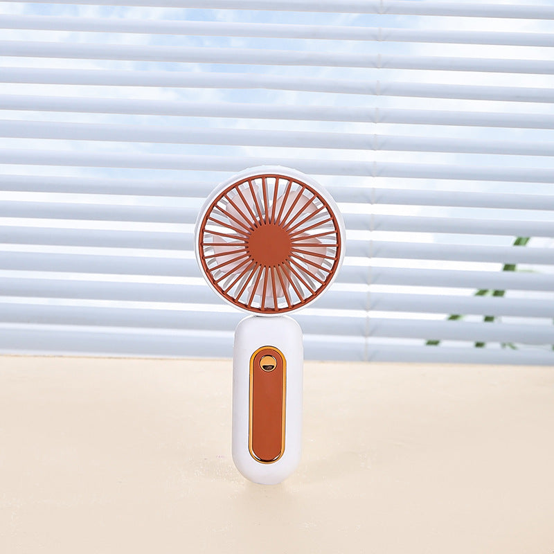 Women's Portable Mini Fan with Ergonomic Handle Rechargeable Battery Compact