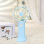 Portable USB Hand Fan for Women with Smiling Face Design Lightweight Rechargeable Handheld Fan