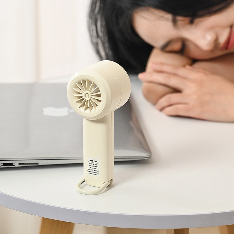 Unisex Portable Handheld Fan with Digital Battery Display USB Rechargeable Compact Travel Fan