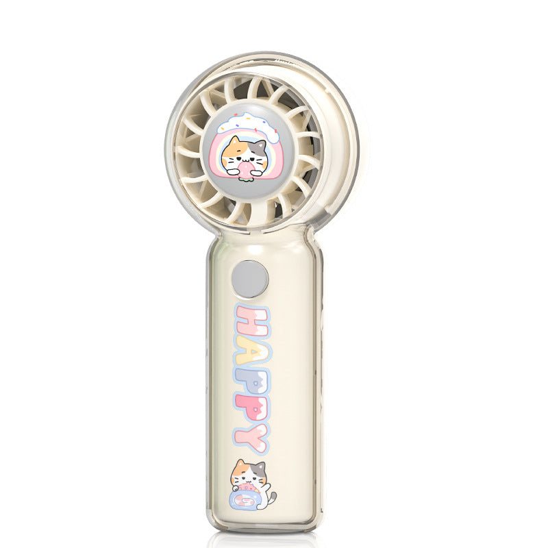Portable Mini Fan USB Rechargeable Quiet Motor Cute Cat Design Handheld