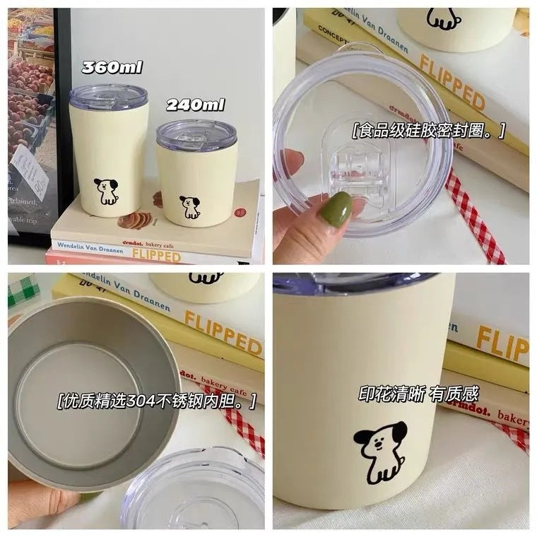 Women's Insulated Travel Mug with Funny Animal Design Spill-Proof Lid Durable BPA-Free