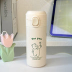 Women's Insulated Water Bottle Floral Design Leak-Proof Screw Cap Hot Cold Beverage