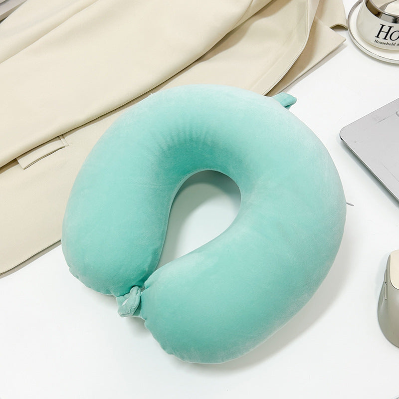 Ergonomic Neck Pillow with Velvety Cover Lightweight Portable Travel and Office Support