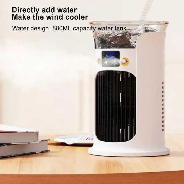 Portable Tower Fan USB Powered Compact Oscillating Mini Fan with Digital Display