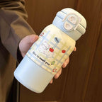 Insulated Water Bottle for Women with Flip Lid and Cheerful Design Durable and Easy to Clean