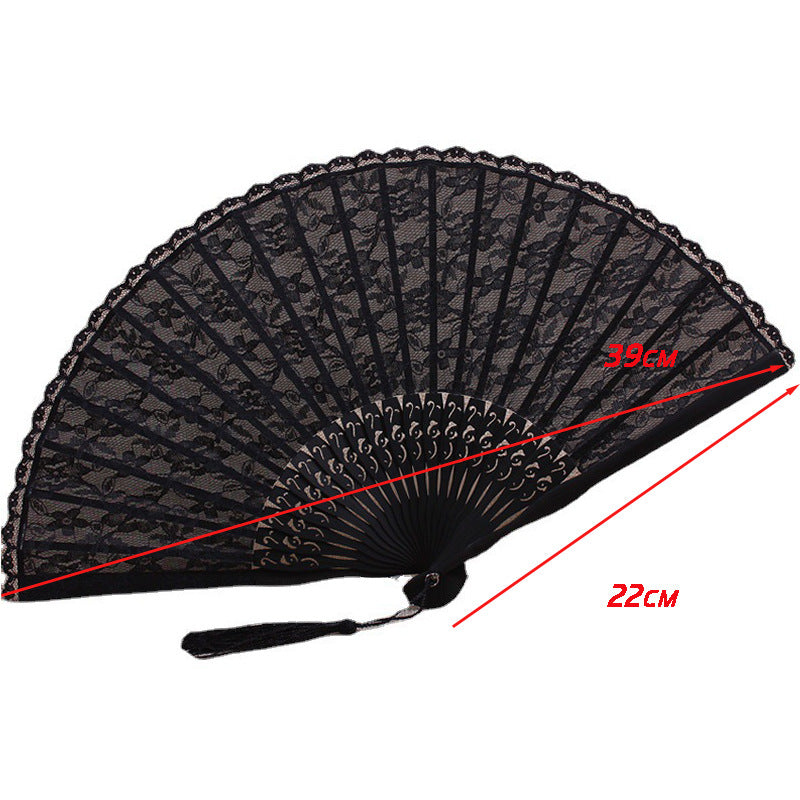 Women Lace Fan Elegant Foldable Handheld Accessory for Special Occasions