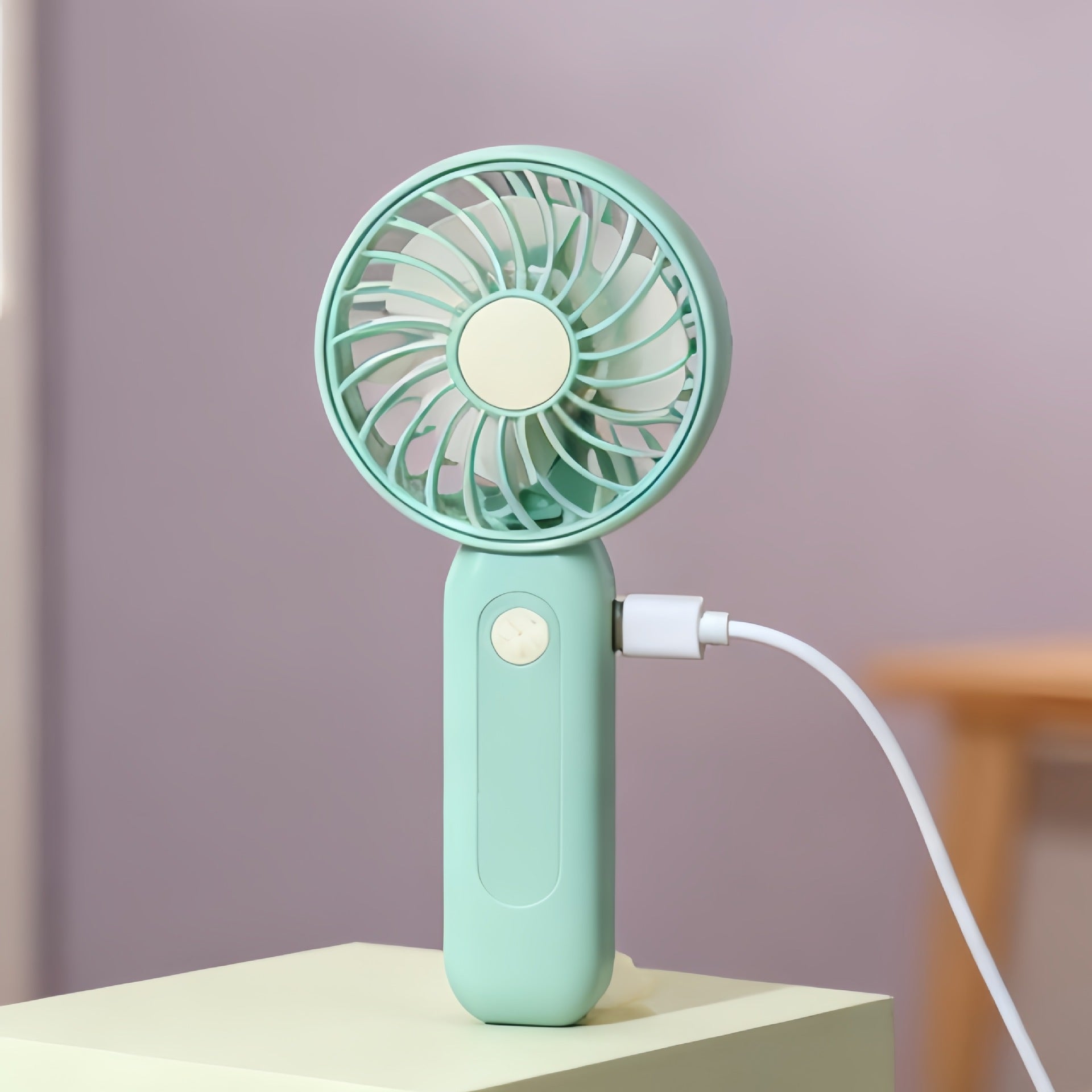 Portable Battery Operated Handheld Fan USB Rechargeable Ergonomic Design Compact Size