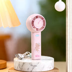 Women's Portable Handheld Fan Cute Animal Design USB Rechargeable Lightweight Compact