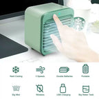 Personal USB-Powered Evaporative Desktop Cooler and Humidifier with Adjustable Louvers Compact Cube