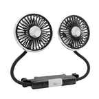 Dual-Function Rechargeable Clip-On Fan with Dual Heads Portable Personal Cooling Fan