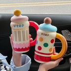 Women’s BPA-Free Plastic Drinking Bottle Leak-Proof Lid Colorful Design Large Capacity
