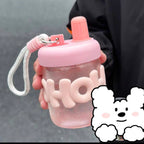 Women’s BPA-Free Plastic Water Bottle with Integrated Carrying Loop and Screw Cap Splash Guard