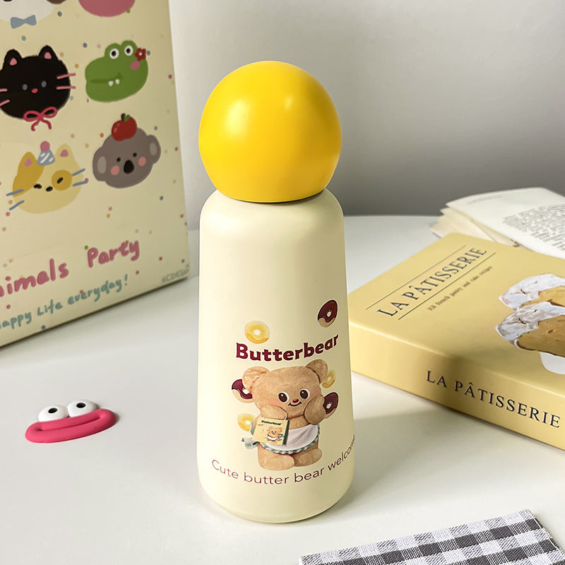 Insulated Ladies Water Bottle BPA-Free Plastic Flip-Top Lid Ergonomic Animal Design