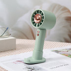 Portable Handheld Fan with Integrated Stand USB Rechargeable Compact Lightweight