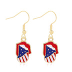 Women's Lightweight Star Earrings Enamel Flag Design Fishhook Closure Zinc Alloy