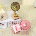 Portable USB Table Fan Ladies Pineapple Design Lightweight Quiet Adjustable Speeds