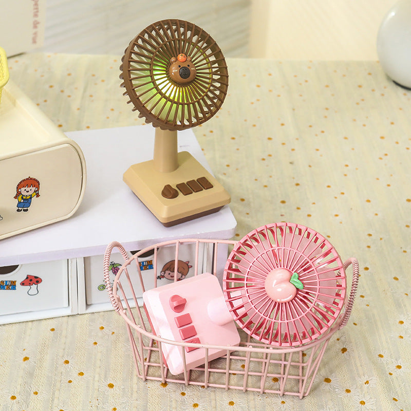 Portable USB Table Fan Ladies Pineapple Design Lightweight Quiet Adjustable Speeds