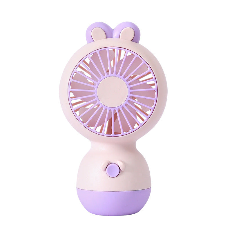 Rechargeable Mini Fan Bunny-Themed Portable USB Cooling Fan Quiet Operation