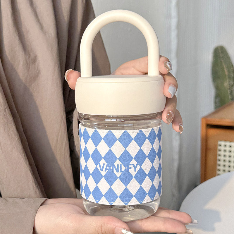 Women’s Glass Water Bottle with Ergonomic Carrying Handle Durable Stylish Reusable